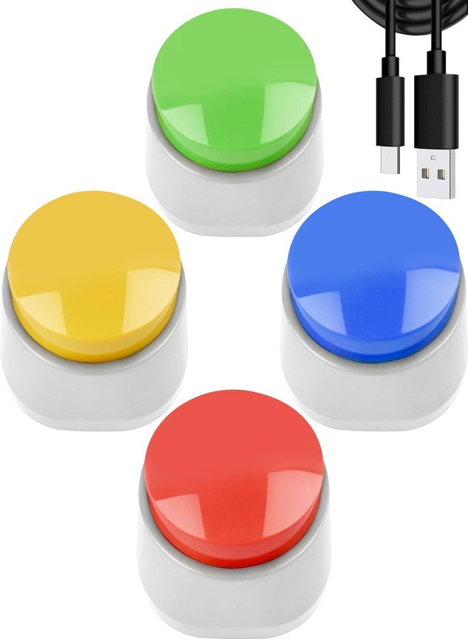 NOTEVOX Rechargeable Pet Training Buttons - 30s Voice Recording Buttons for Cats & Dogs, USB-C ChargingCat Communication Talking Buttons with Anti-Slip Base Answer Buzzer-4Pack - Image 1